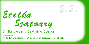 etelka szatmary business card