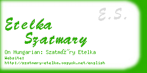 etelka szatmary business card